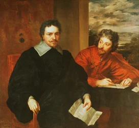 Thomas Wentworth, Graaf van Strafford (1593-1641) en zijn secretaris, Sir Philip Mainwaring (1589-1661) 1640